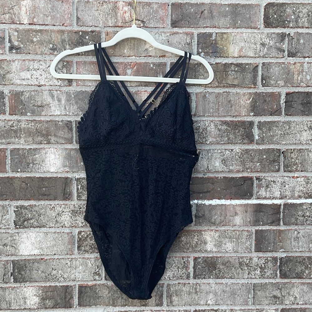 Take 50% OFF- Aerie Black Lace Bodysuit, Size-L